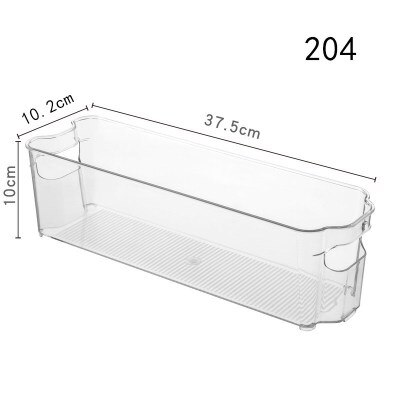 4pc Refrigerator Organizer Bins Stackable Fridge Food Storage Box with Handle Clear Plastic Pantry Food Freezer Organizer Tools: 1Pcs 204