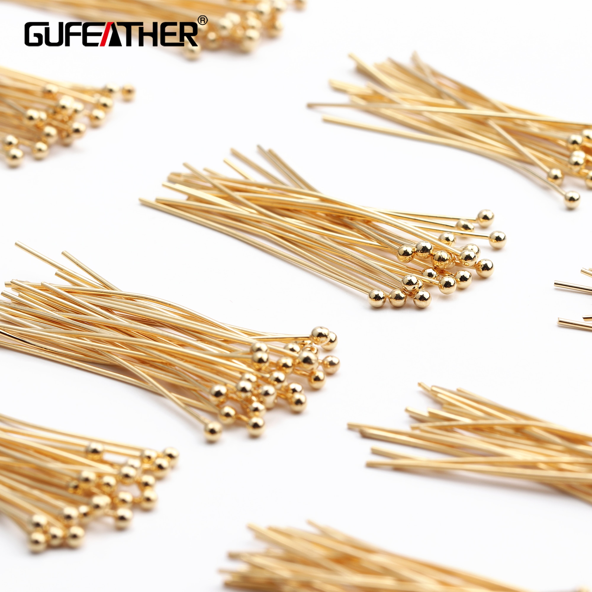 GUFEATHER M510,jewelry accessories,18k gold plated,0.3 microns,nickel free,copper metal,needle,diy jewelry,hand made,25g/lot