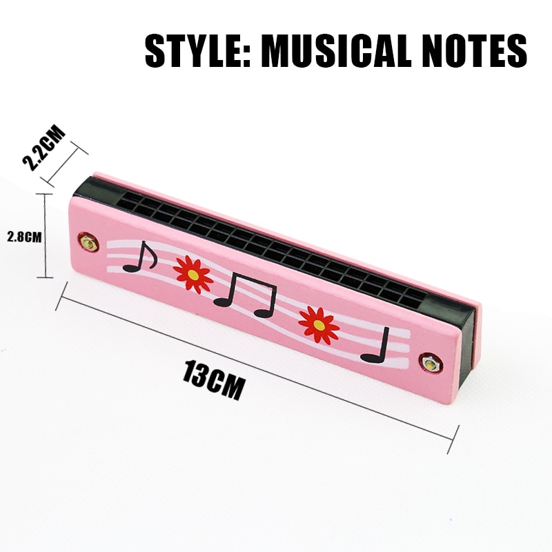 Toy Early Education Cartoon Color Woodwind Harmonica Melodica Toys Musical Instruments 16 Holes Double-Row Blow As