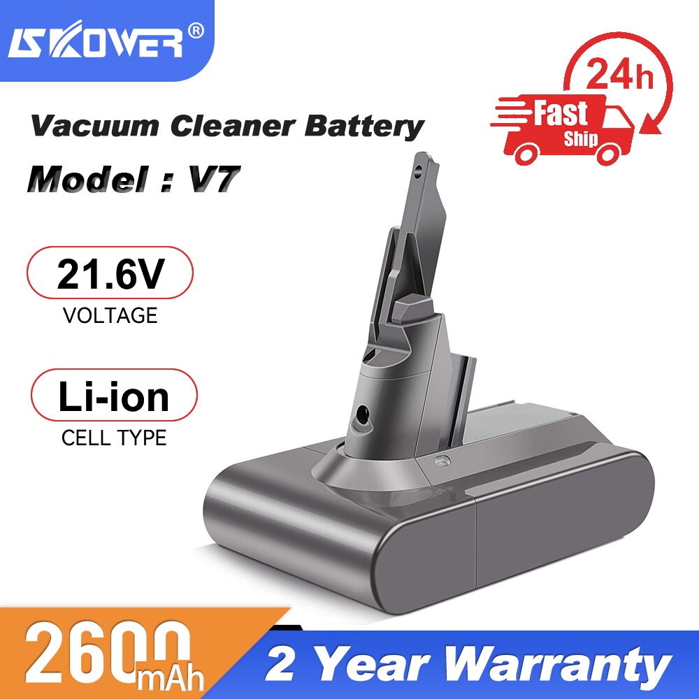 Skower 21.6v støvsuger batteri til dyson  v6 v7 v8 v10 erstatning bateria  dc58 dc62 sv03 sv07 sv09 v7 v8 v10 støvsuger