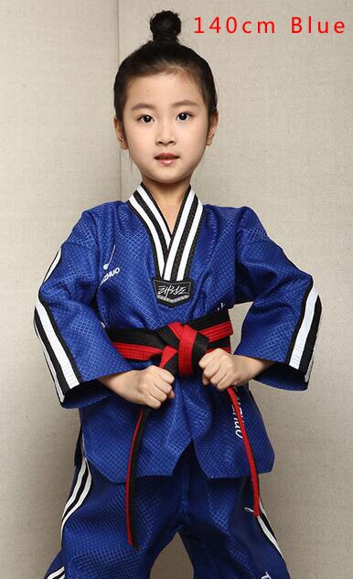 Ropa de Taekwondo multicolor para niños y niñas, dobok TKD, simple, 3 colores, novedad: 140cm Blue