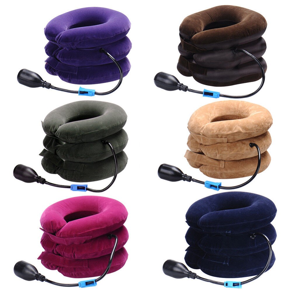 Inflatable Cervical Collar Neck Relief Traction Brace Support Stretcher Device