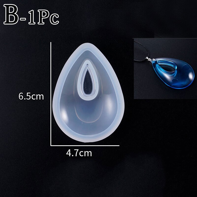 DIY Silicone Pendant Water Mold Epoxy Resin Craft Making Tool Jewelry Crystal Necklace Bracelet Earrings Geometric 3D Craft: B