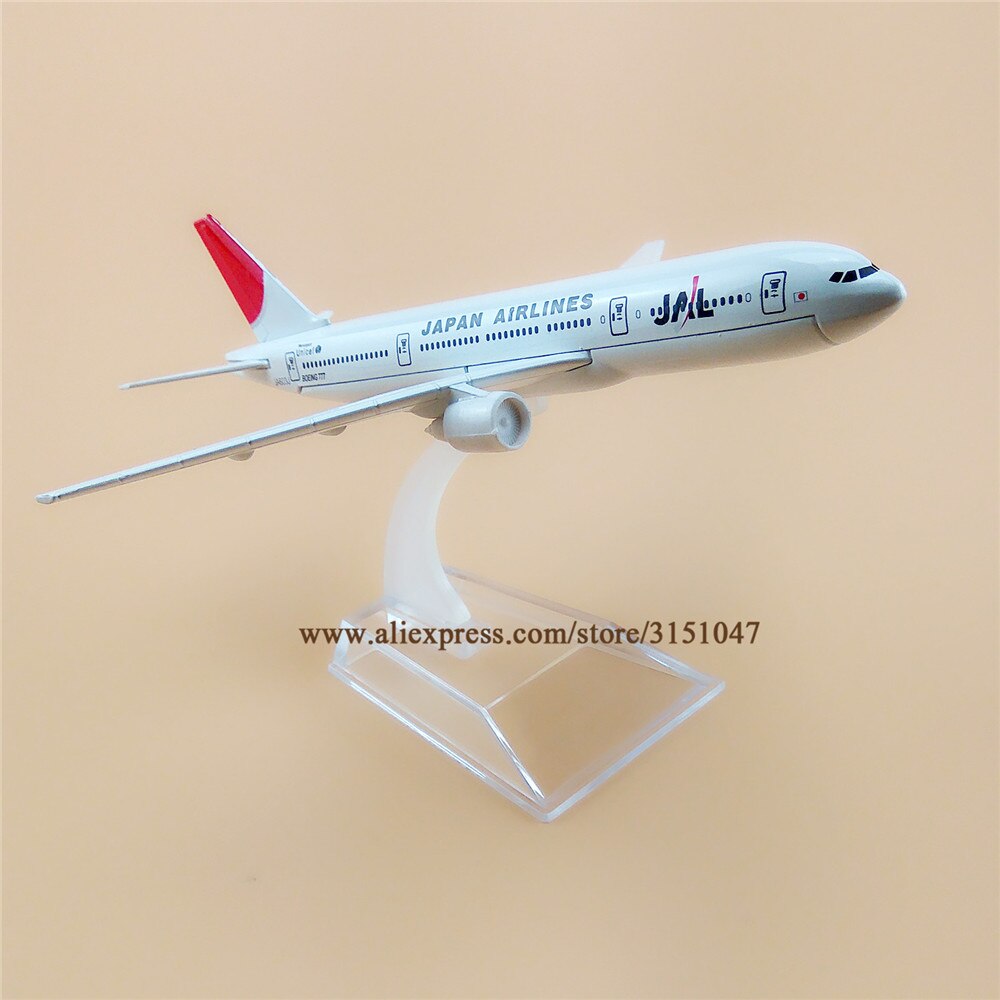 Alloy Metal Air JAL Japan Airlines B777 Airplane Model JAL Boeing 777 Airways Plane Model Stand Aircraft Kids 16cm