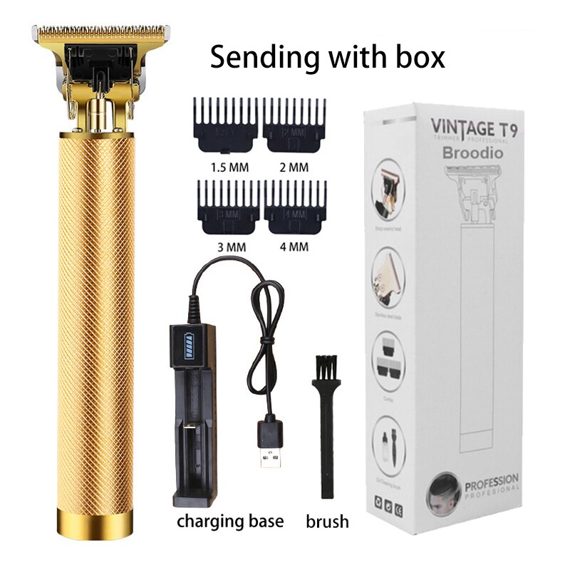 T9 Tondeuse Professionele Vintage T9 Haar Snijmachine Elektrische Baard Trimmer Voor Mannen Tondeuse Oplaadbare Tondeuse: Gold-A