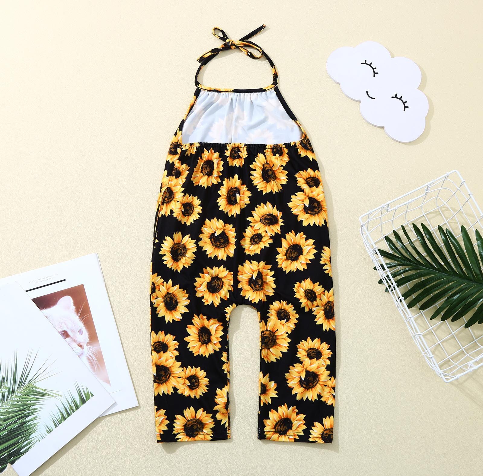 Een Stuk Meisje Romper Jumpsuit Kids Bloem Halter Mouwloze Romper Jumpsuit Speelpakje Outfits Zomer Bloemen Mode Sunsuit
