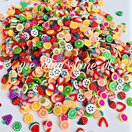 200Pcs Avocado Fruit Slices Additives For Slime Supplies Accessories Decor Filler for slime Charms Clay For Nail Art: 200Pcs Fruit