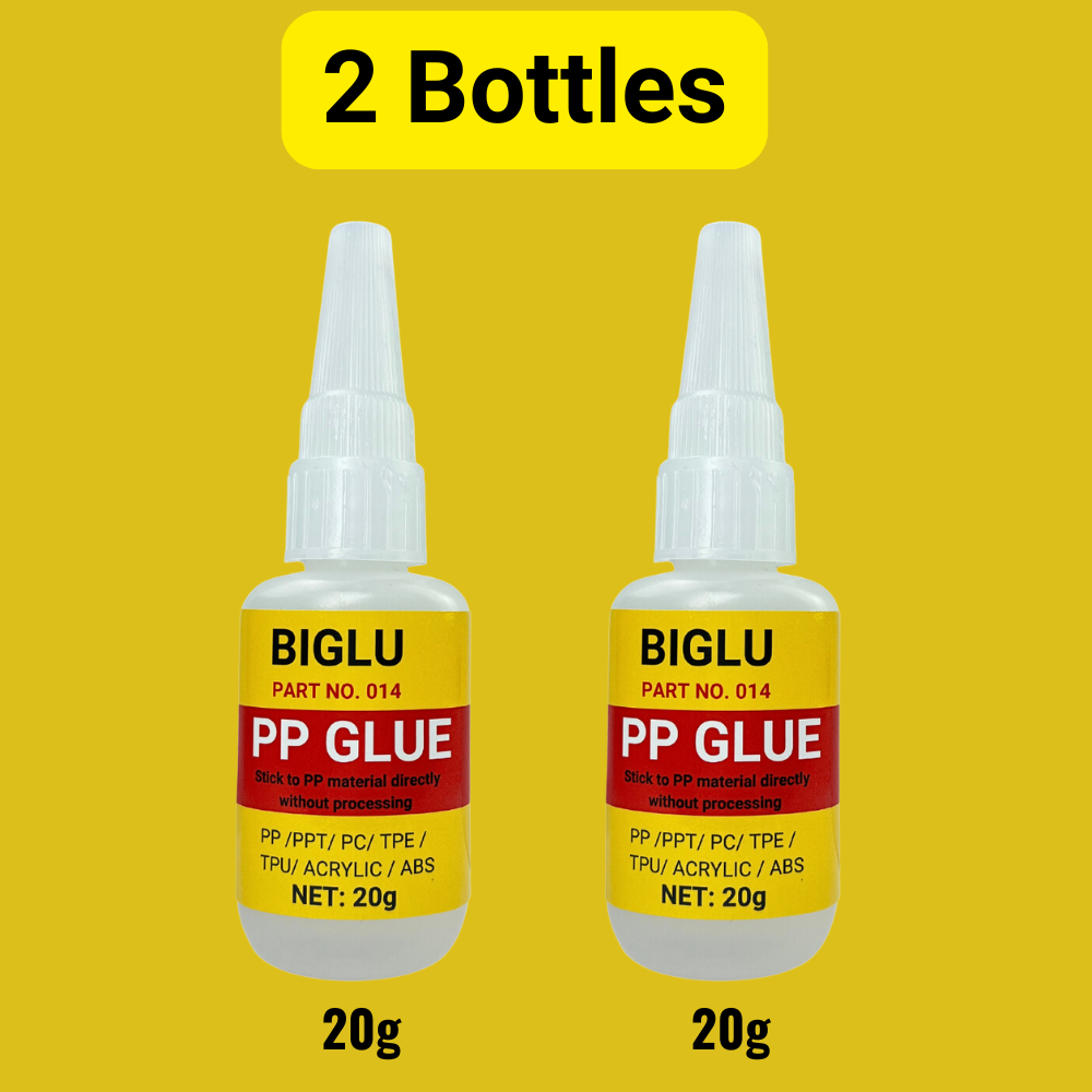 20G BIGLU PP-Kleber, sofortige Polypropylen-Kleber, direkt ohne Verarbeitung, ABS-PVC, 20 Sekunden, schnell trocknender Klebstoff: Weiß