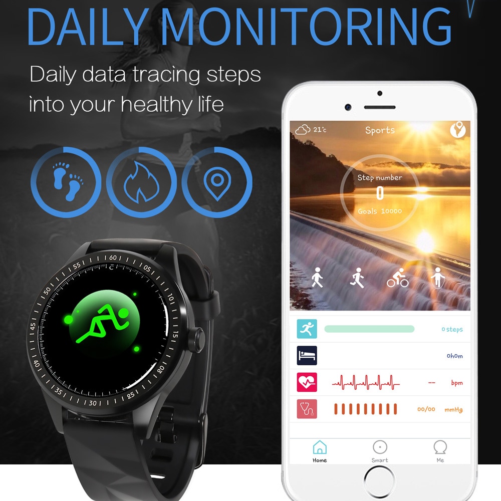 E1 18 Languages in watch Smart Watch Bracelet Band smartwatch IP68 Waterproof Fitness tracker Sports Passometer