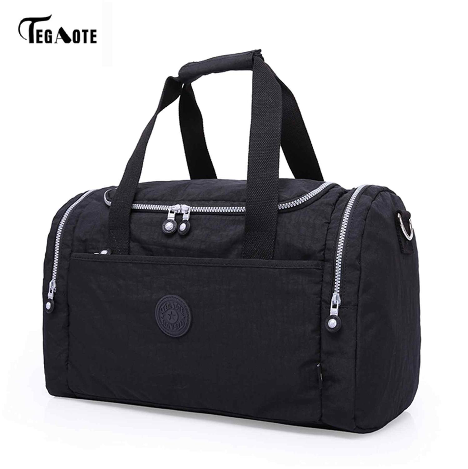 TEGAOTE femmes sacs de voyage grande capacité étanche bagages sac de sport fourre-tout décontracté grand week-end voyage sac touristique: Black