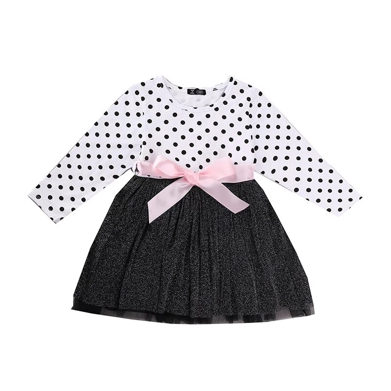 3-8T Lange Mouwen Jurk Meisjes Prinses Baby Meisje Kleding Zoete Tutu Party Jurken Kerst Meisje Kleding