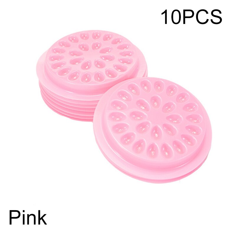 Quewel Glue Gasket False Eyelashes Extension Glue Holder Color Pallet Repeated Convenient Stand Avoid Dryness Makeup Tool: 10pcs Pink