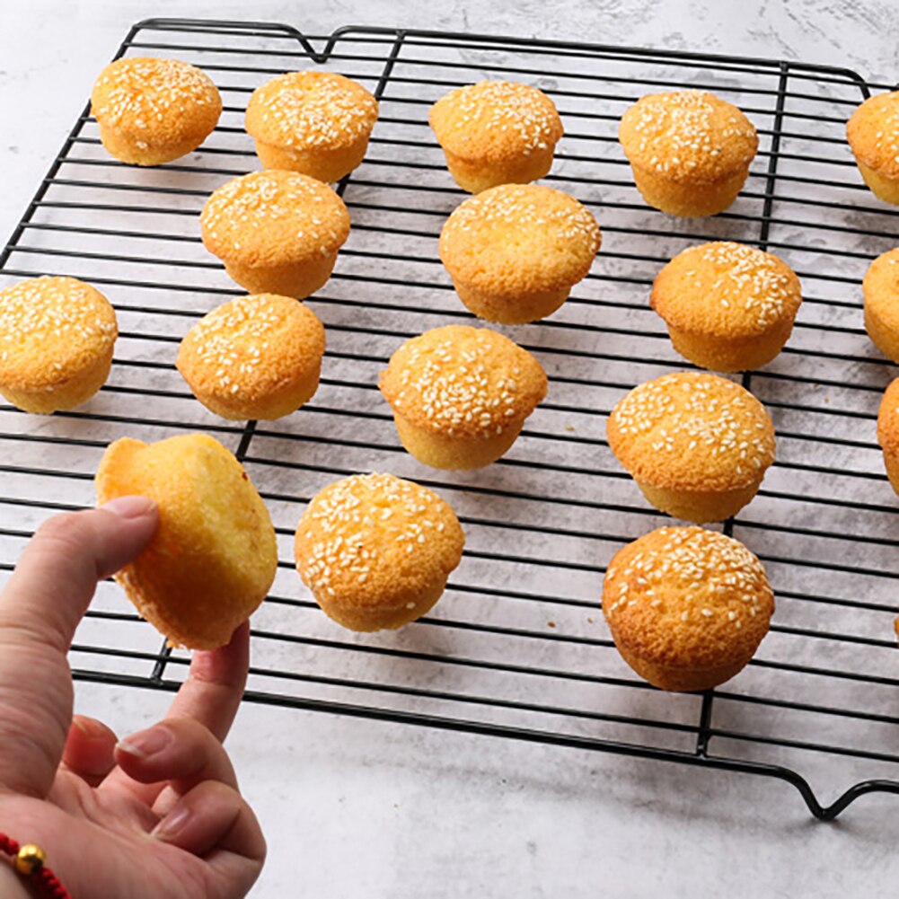 Carbon Steel Nonstick Cooling Grid Tray Biscuit Cookie Bread Cake Baking Rack