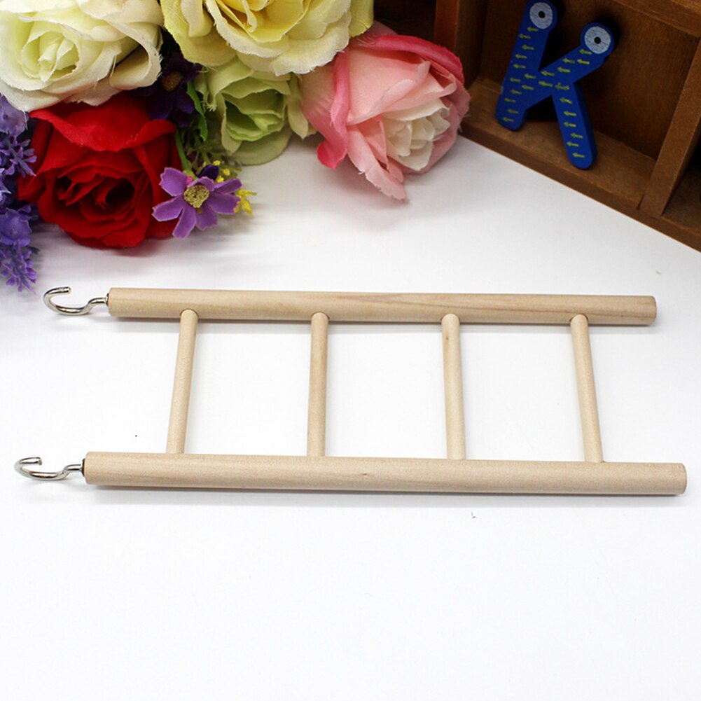 Oiseau en bois échelle à bascule perche escalade escaliers perruche Cage jouet fournitures pour animaux de compagnie (28 cm)