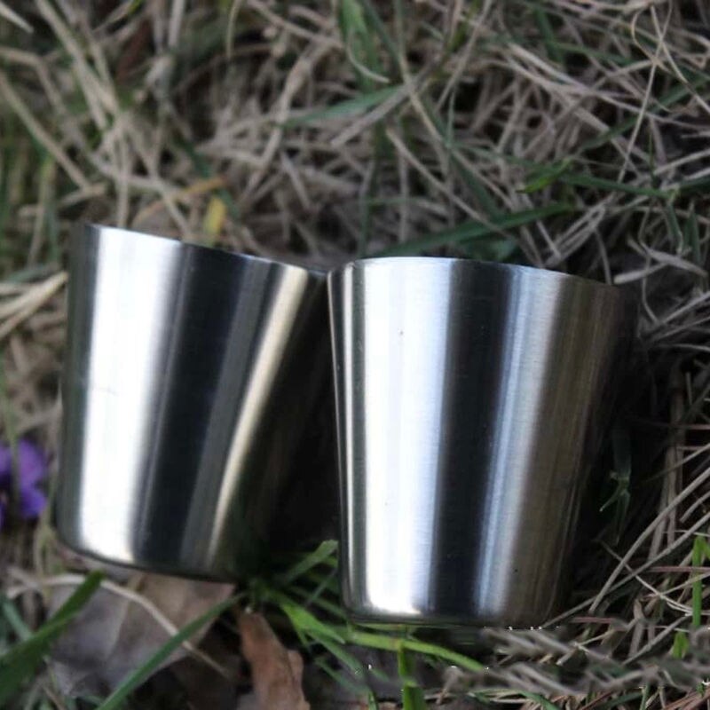 35ml Household Stainless Steel Cup Unbreakable Stackable Juice Mug Outdoor Hiking Cups Coffee Drinking Portable Camping Cup R3J6