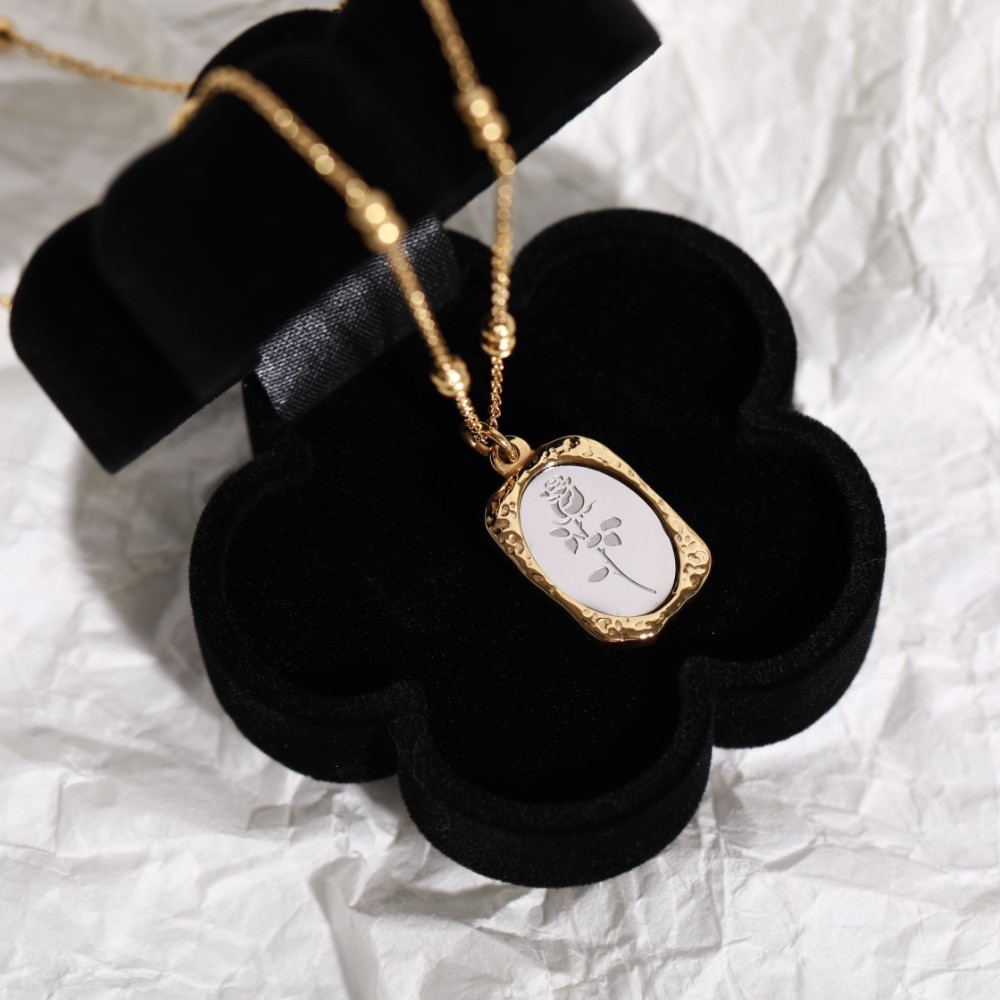HangZhi Koreaanse Vintage Waterdruppel Ster Ronde Beer Ovale Hanger Ketting Geometrische Gouden Kleur Titanium Stalen Sieraden