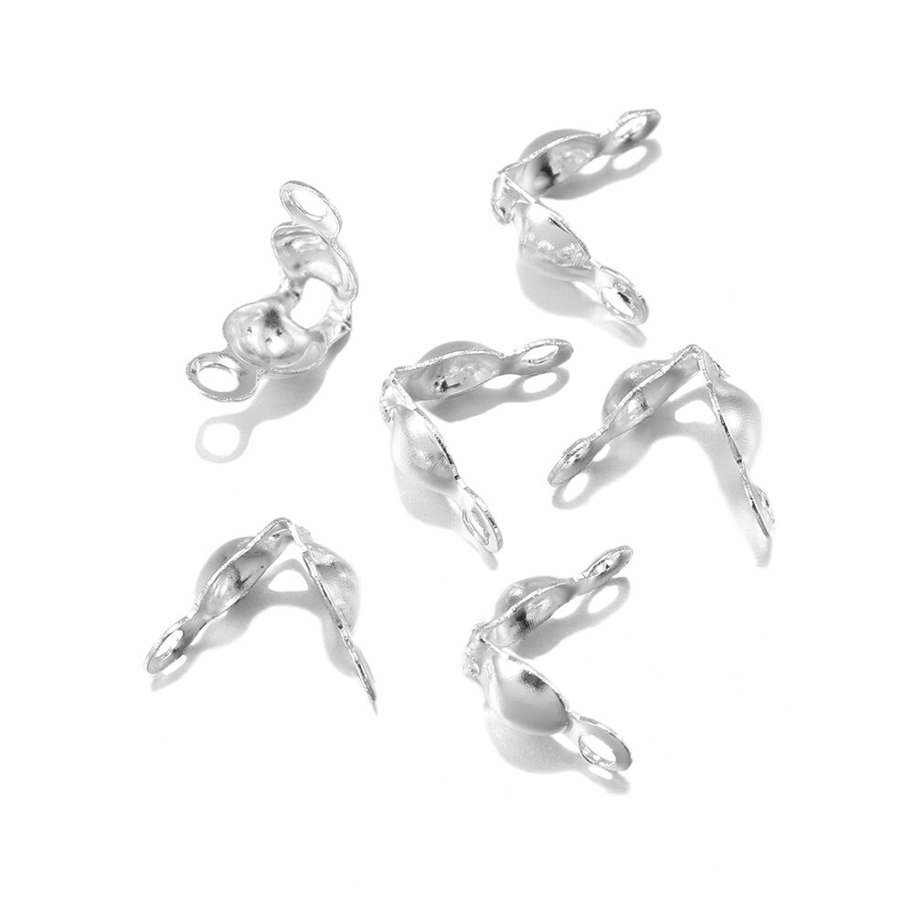 Connecteurs de chaîne à billes 4x7mm, fermoirs, pointe de perle, coquille de palourde pour bricolage, collier, Bracelets, accessoires de fabrication de bijoux, 100 – 1200 pièces/lot