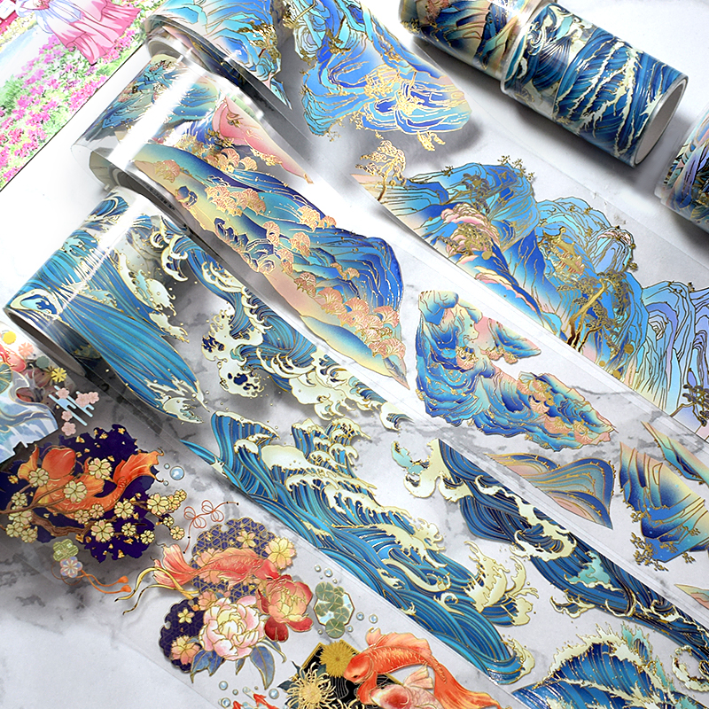 PET Washi Tapes Masking Oudheden Landschapsarchitectuur Decoratieve Planner Zelfklevende DIY Craft Scrapbooking Dagboek Journal Stickers