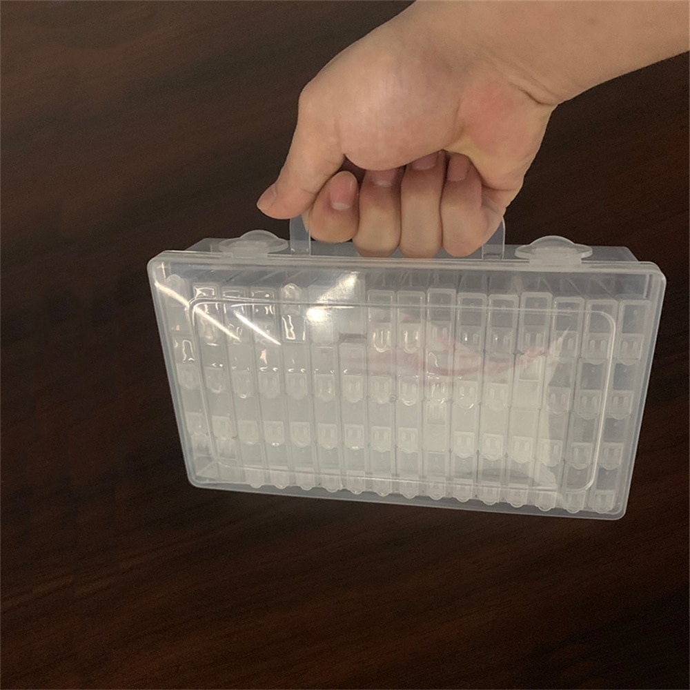 Caja de celosía 5D para manualidades, accesorios de herramientas de pintura de diamantes, Kits de contenedores de cuentas, organizador de almacenamiento, caja de partículas pequeñas, para el hogar, 64 Uds.