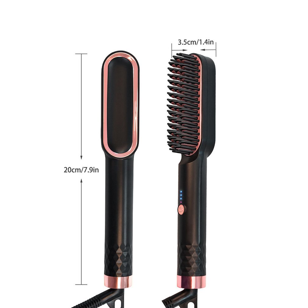 LCD Hair Straightener Comb Men's and Women's Hair Straightener Beard Comb Ceramic Curling Straightener Hair Style Comb