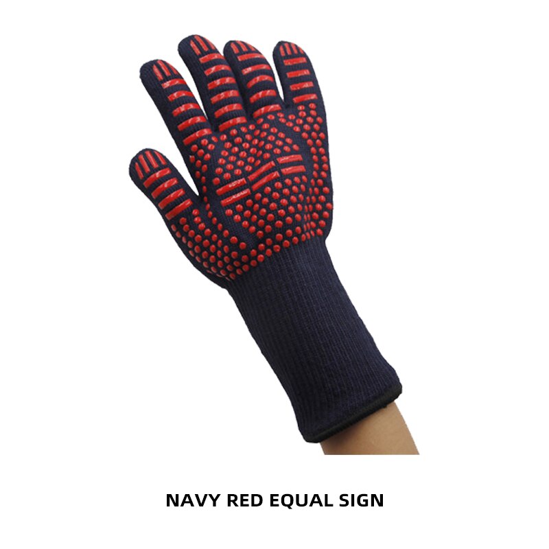 Gants multifonctions pour four à micro-ondes, maniques à poignée pour barbecue, résistant à la chaleur, ignifuge, pour la cuisson, outil de cuisine: 1pc red equal sign