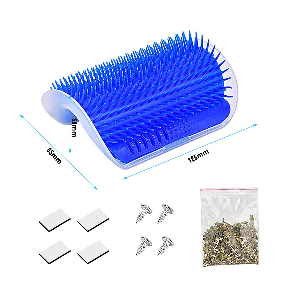 Cats Brush Corner Cat Massage Self Groomer Comb Brush Cat Rubs the Face with a Tickling Comb Cat Self Groomer Brush Accessories: M-Blue