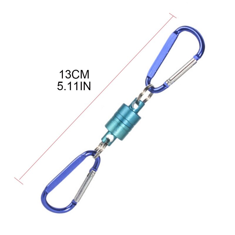 N0HA Outdoor Fly Fishing Hiking Magnetic Net Release Hanging Holder Magnet Buckle Lanyard Double Keychain Hook D-Ring Carabiners