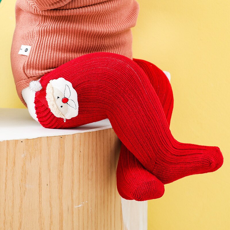 Balleenshiny calzini natalizi per bambini calzino per bambini carino adorabile ragazzo ragazze cotone regalo rosso calzino cartone animato campana bambola calzino per neonato