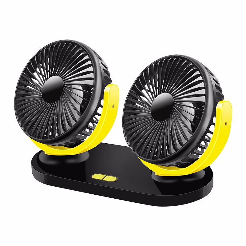 12v/24v usb universal 360 graders allroundjusterbar bil auto luftkylning dubbel huvud fläkt instrumentbräda kylare luft fläkt bil fläkt