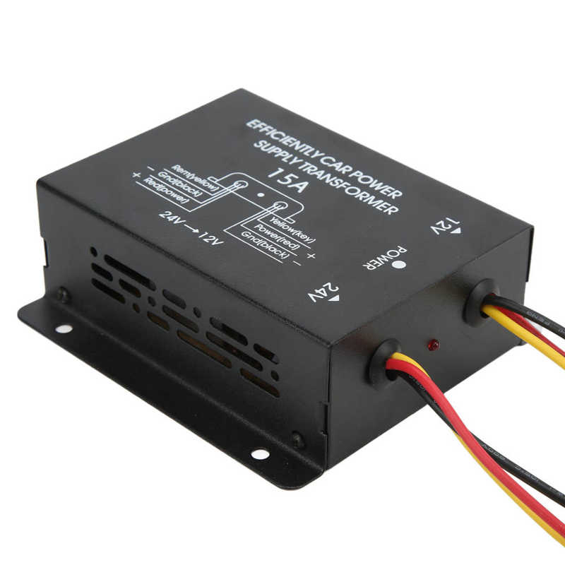 24V To 12V Converter Short Circuit Protection Safe Reliable DC24V To 12V Car Voltage Reducer Lightweight for Buses