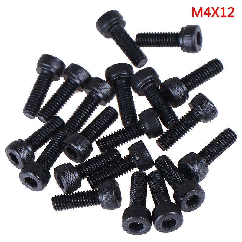 M4/M5/M6/M8 12.9Grade Steel Allen Hex Socket Cap Head Black Screw Bolt Furniture Fastener 20PCS: 5