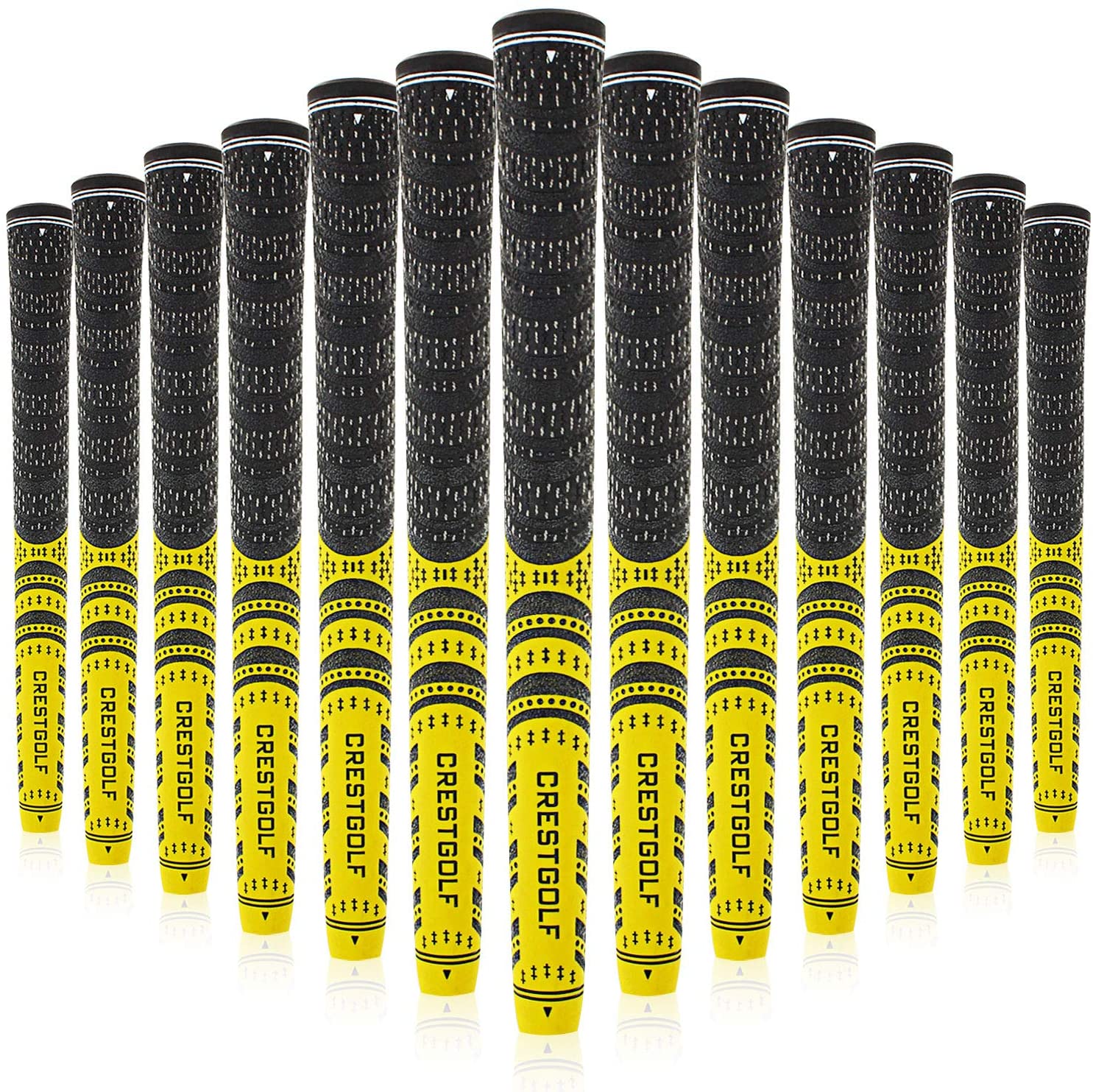 Golf Club Grip Standard Size, Golf Anti-Slip Iron Grip, All-Weather Control Thread Technology Rubber Combine with Carbon Yarn: Yellow Standardsize