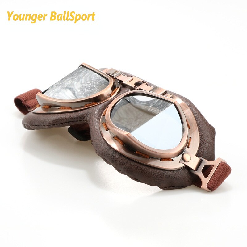 2022 retro gogle motocyklowe 100% UV400 okulary klasyczny Moto klasyczne gogle robić jazdy na rowerze pilot Steampunk wioślarz ATV miedzi kask