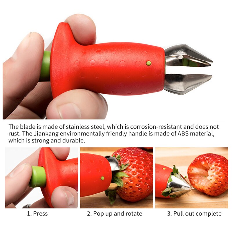 Strawberry Pedicle Remover Kitchen Tool Gadget Digging Tool Fruit Strawberry Pedicle Cutter Plastic Strawberry Core Remover