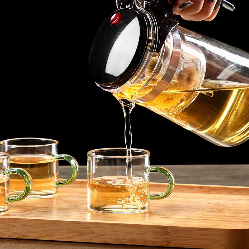 Heat Resistant Glass Tea Infuser Tea Pot Chinese Kung Fu Tea Set Puer Kettle Coffee Glass Maker Convenient Office Tea Sets