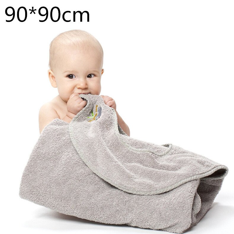 Kæmmet bomuld baby badehåndklæde hætte forklæde baby ting tæppe spædbarn håndklæde absorberende børn hætte klude badehåndklæde: Grå 3