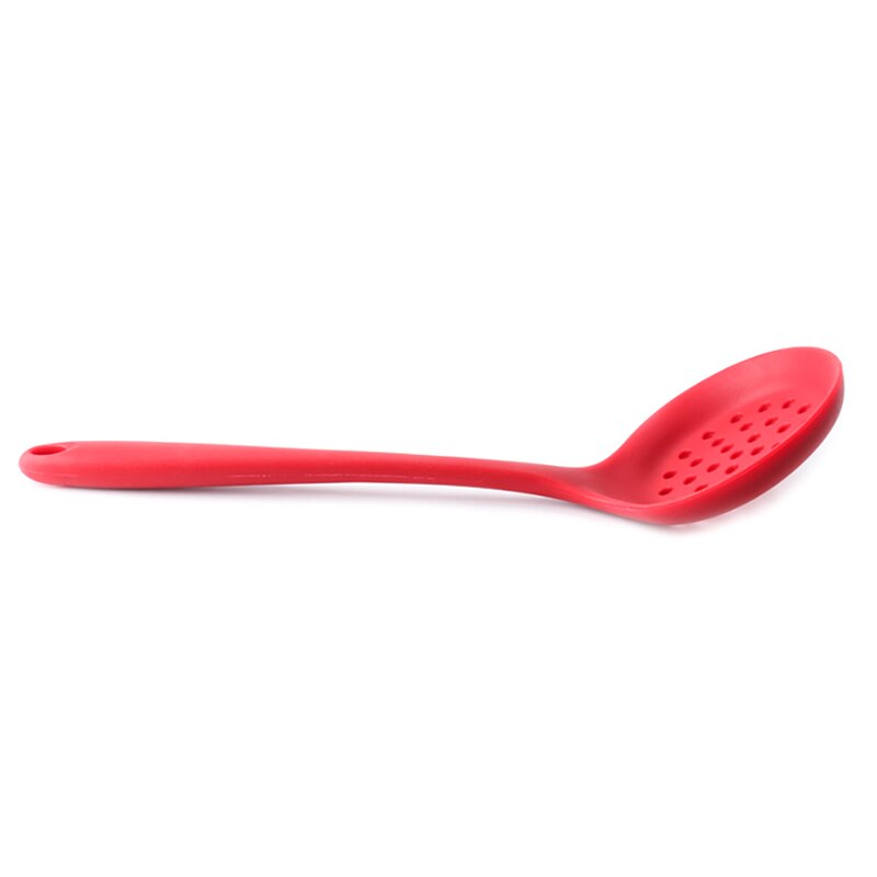 Colheres de sopa de silicone alça longa colher de sopa escamadeira escamadeira espátula de silicone com fenda colher skimmer coador concha