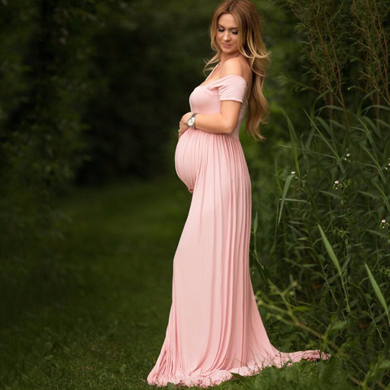 Barsel fotografering kjole sødt hjerte barsel blonder kjoler til fotografering skyde åbne kvinder graviditet kjole til foto rekvisitter: Lyserød