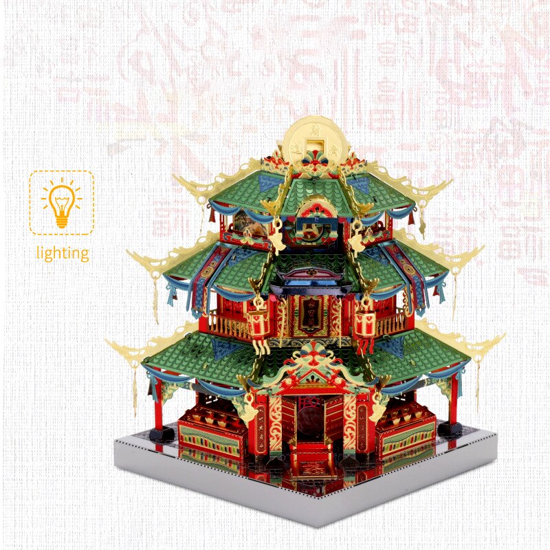 Diy Doll House Zhonghua Street Series Metal Mosaic Chinese Architectural Model Jingwumen Silk And Satin Shop: White