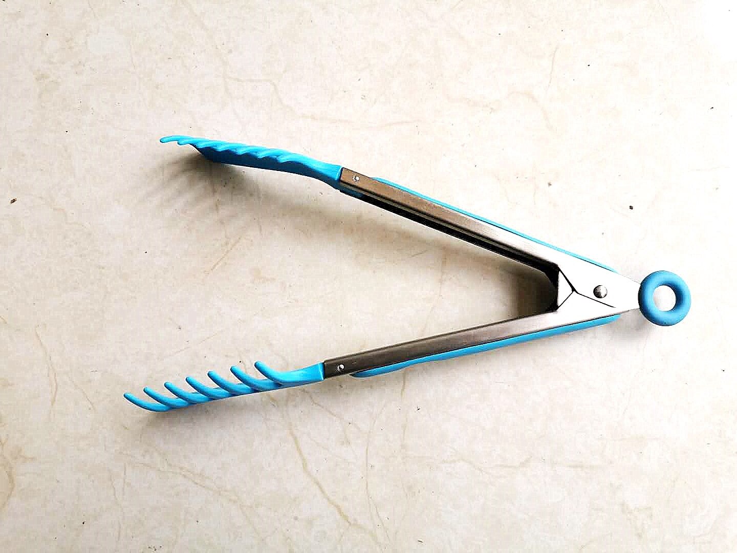 Pinzas para Fideos de nailon y silicona, 9 pulgadas, pinzas para alimento, pinzas para Pasta, pinzas para alimento, mango de acero inoxidable, utensilios de cocina, accesorios de cocina: Azul