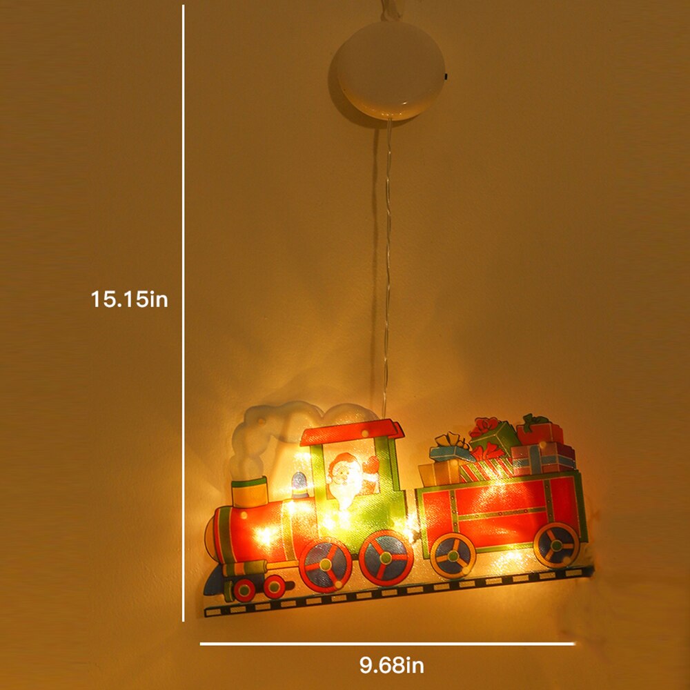 Lampe suspendue pour arbre de noël, bonhomme de neige, père noël, fenêtre, avec ventouse, crochet, pour nouvel an, , décoration intérieure et extérieure: Style D