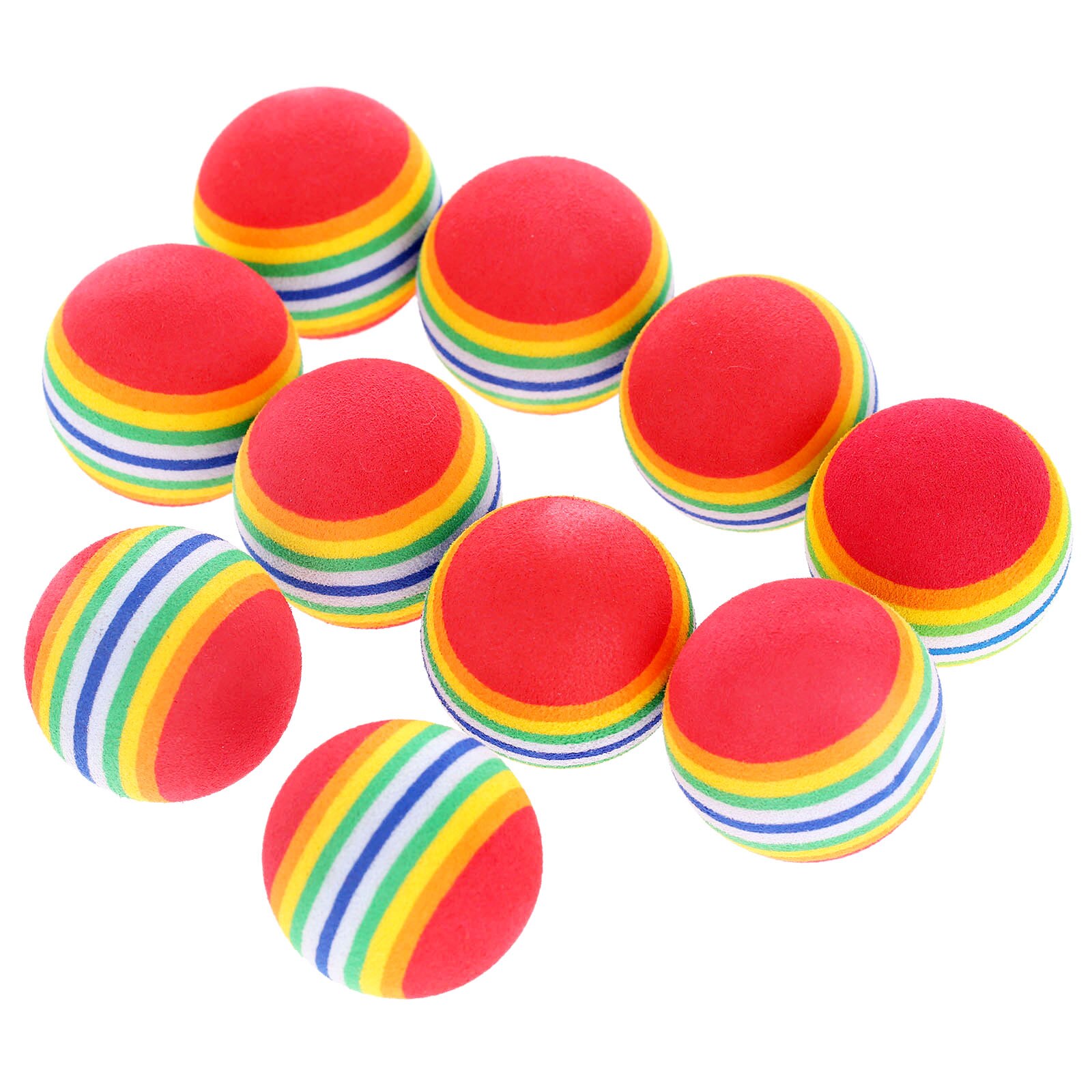 20Pcs 38mm Soft Golf Swing Practice Foam Balls Sponge Practice Rainbow Balls Cute Small Pet EVA Toys Indoor Golf Training Balls