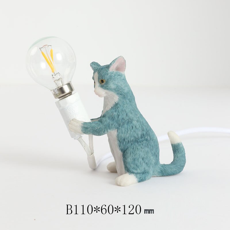 Harpiks kat lampe sort hvid bordlampe home deco bordlampe studie ved siden af lampe levende lampe bordlamper seng lampe kat bordlamper