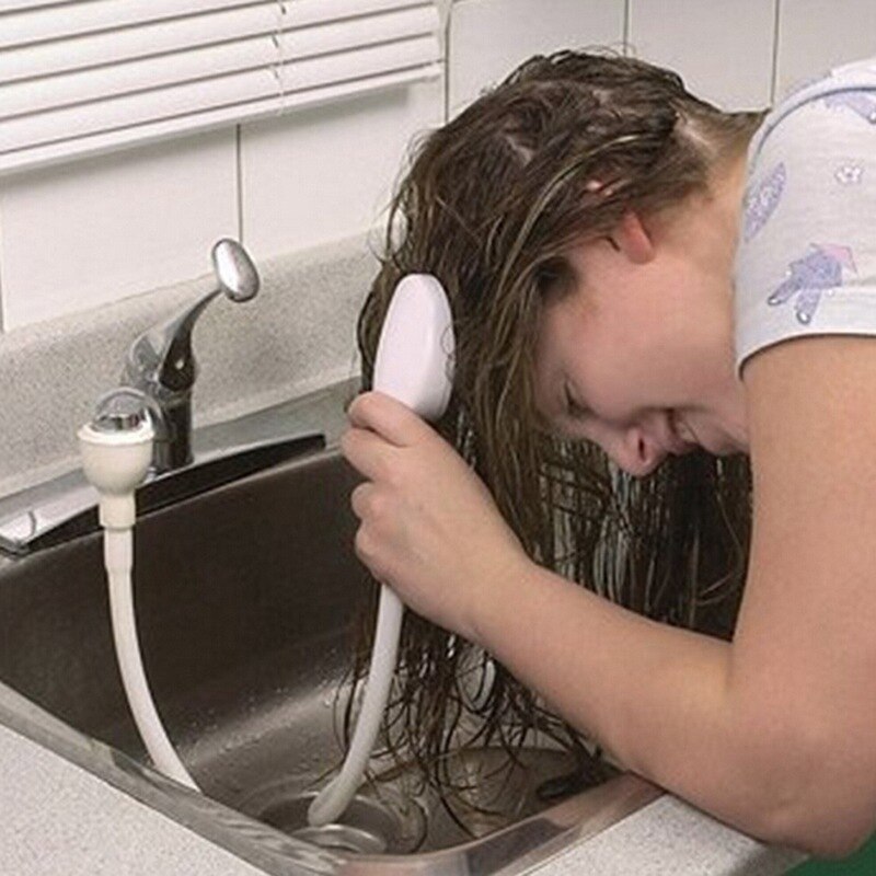 Ducha de baño para perros y gatos, cabezal de pulverización de grifo blanco multifunción para lavado de pelo de mascotas,