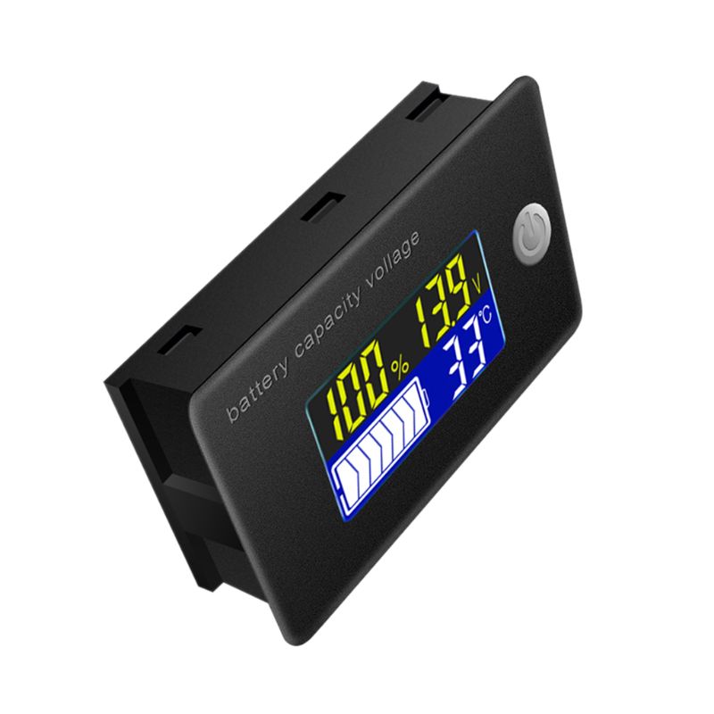 Voltmètre Numérique LCD Multifonction 10-100V Avec Indicateur Batterie Et Température