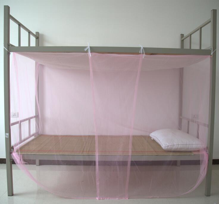 Myggenet blonder seng myggenet 4 hjørne stolpe seng baldakin prinsesse fuld størrelse futon net hjem tekstil: Rød