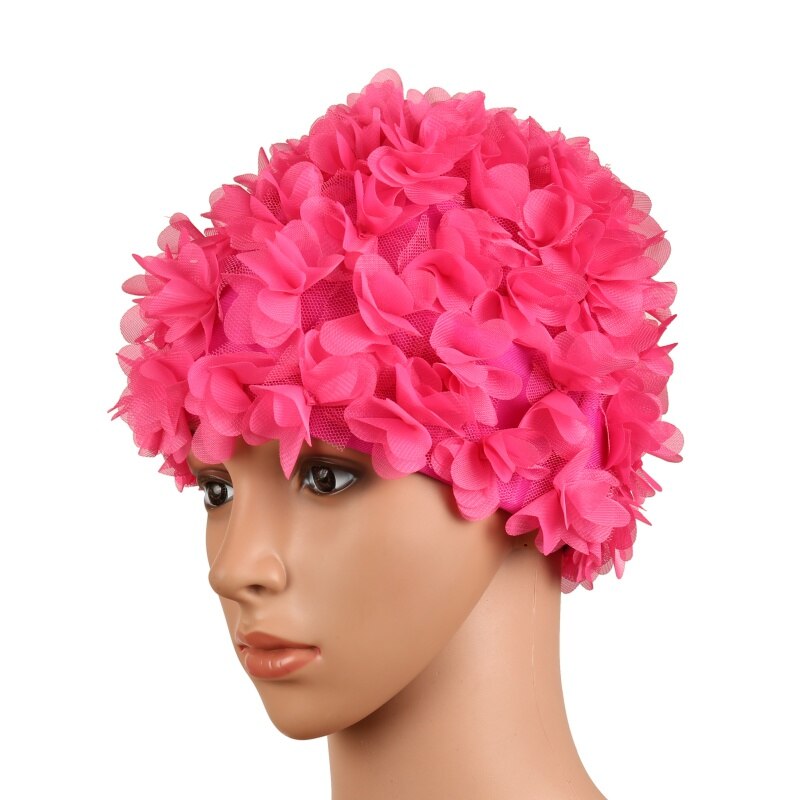 Gorro de baño Floral Vintage para mujer, gorro de baño Retro con estampado de pétalos de flores, atractivo