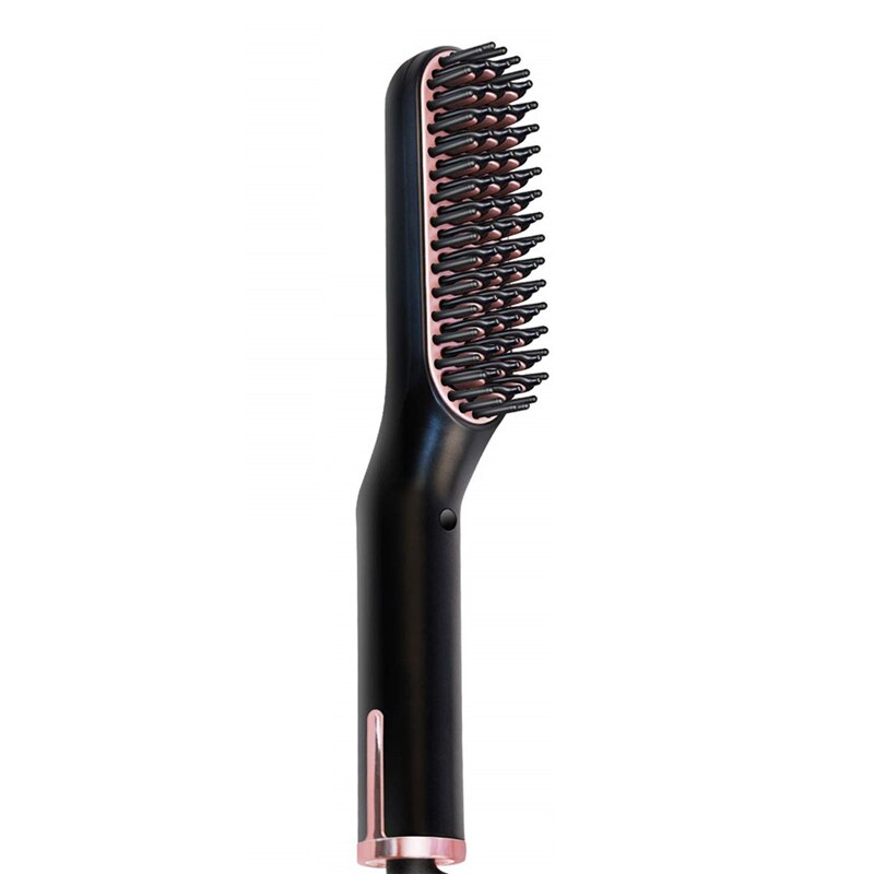 3 in 1 Electric Beard Straightener Combs for Long Beard Curly Hair Beard Straightening Brush Heating Smoothing Hair Styling Tool: Black / US