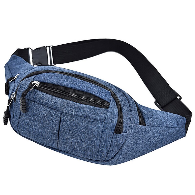 Marsupio da uomo borsa portafoglio da uomo borsa da cintura Casual grande per telefono borsa da donna borsa da viaggio in tela borsa da moto Fanny Banana Hip: C-blue