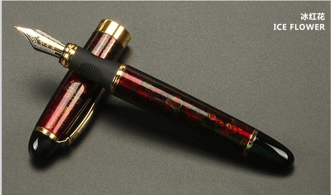 Jinhao-pluma estilográfica de Metal de , plumas clásicas de cuerpo grueso de 1,0mm, pluma de caligrafía con punta curva, de tinta de lujo para escribir, X450